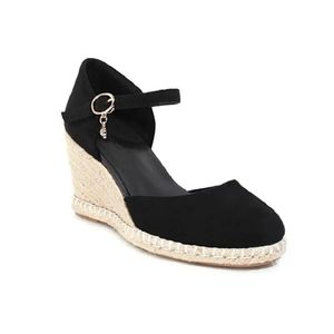 New Women's black suede wedge espadrilles size 5